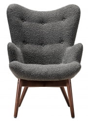 Кресло Хайбэк темно-серый/т.орех