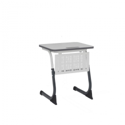 Парта одноместная регулируемая по высоте СМАРТЙ ПЛУС 600х500 (рост 3-5) Антрацит/Белый/Серый Кромка Антрацит / SMARTY PLUS