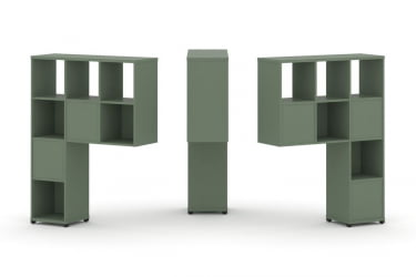 Надставка на стол высокая двухсторонняя + задняя стенка (5 шт.) CONCEPT CN.DNV-003 Кобо Черный металл