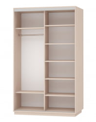 Шкаф-купе со стеклом Экспресс Дуо 1400х2400h Париж/Дуб молочный