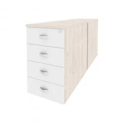 Тумба двойная приставная / опорная ONIX O.TPO-2.8 Денвер Светлый/Белый