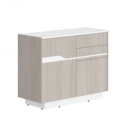 Комод с распашной дверью и 4 ящиками Line СФ-572102 Дуб серый Белый