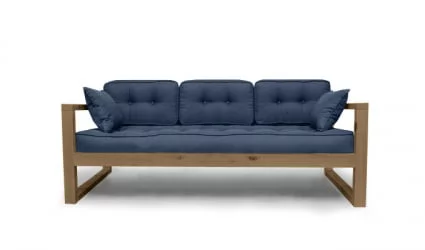 Диван трехместный DEmoku Д-3 небесно-голубой_холодный серый