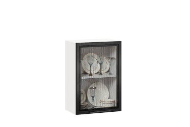 Шкаф кухонный 500 со стеклом Герда ЛД 279.340.000.029 Белый/Черный/Антрацит