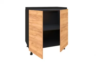 Тумба кухонная 800 Шервуд ЛД 281.060.000.006 Черная Дуб золотой