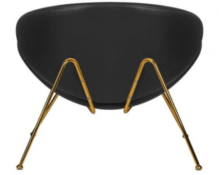 Кресло дизайнерское ДОБРИН ЕМИЛЙ (черный винил ЙП16, золотое основания) 2 шт / DOBRIN EMILY YP16,