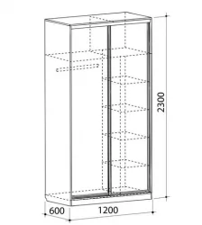 Шкаф-купе с пескоструйной печатью Рио 1-600 бабочки Венге