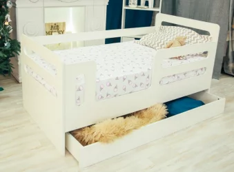 Кроватка-манеж Горизонтали с ящиком