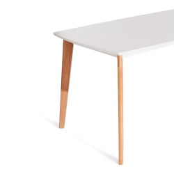 Стол обеденный Claire столешница МДФ, опоры дерево гевея, белый / натуральное дерево, 135 x 80 x 75см