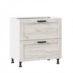 Тумба кухонная 800 с 2 ящиками ЛЮКС (4) Тип 1 Винченца ЛД 234.920.000.023 Белый Дуб Крафт белый