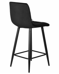 Стул полубарный DOBRIN OLIVIA (черные матовые ножки, черный велюр (108-77))