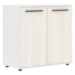 Шкаф с глухими малыми дверьми ЕДИС ЕЛCС 85.1 Ясень Траун Мокко Белый / EDIS ELCS