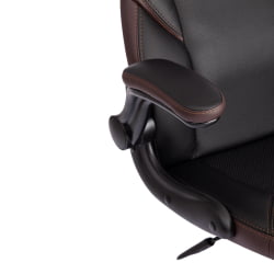 Кресло офисное BAZUKA кож/зам, черный/черный перфорированный/коричневый, 36-6/36-6/06/36-36
