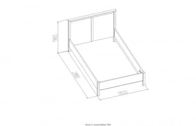 Кровать (1200) Sherlock 44 Дуб Сонома (спальня)