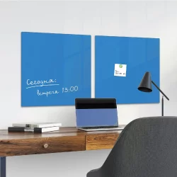 Доска магнитно-маркерная стеклянная BRAUBERG 45х45 см Синяя