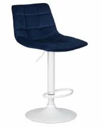Стул барный DOBRIN TAILOR WHITE Синий велюр MJ9-117