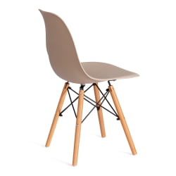 Стул CINDY (EAMES) (mod. 1801) дерево бук/металл/сиденье пластик, 45x51x82 см, Beige (Бежевый)