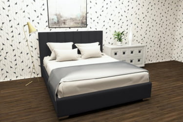 Кровать 90 на 200 Терра без основания Материал фасада: Металл/Велюр; Спальное место: 900х2000 мм; Цвет: Темно серый