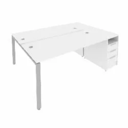 Рабочая станция с опорной тумбой Metal System Б.РС-СТП-2.4 Белый/Серый