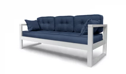 Диван трехместный DEmoku Д-3 небесно-голубой_белый