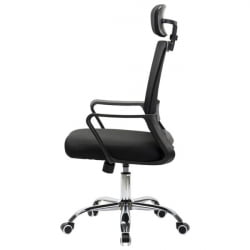 Кресло CРОМЕКС (КРОМЕКС) Дебут CХ-697 ХРОМ сетка/ткань ТВ черное / CROMEX Debut CH-697 TW