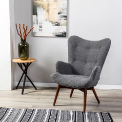 Кресло Хайбэк темно-серый/т.орех