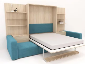 Диван кровать трансформер Смарт 1 П+КД+П+Пуф 1600 Ясень шимо темный