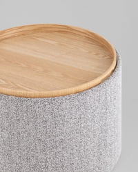 Пуф с ящиком Хюгге L букле серый