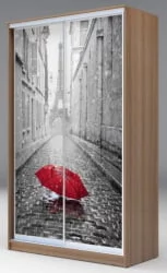 Шкаф-купе коричневый Хит-23-12-77 Париж Ясень шимо темный