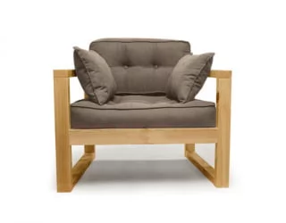 Диван для балкона одноместный DEmoku Д-1 бежевый_натуральный