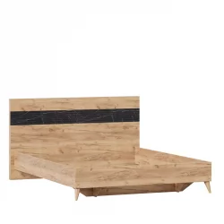 Кровать двуспальная 1600 Шелли с подъемным механизмом Дуб золотой Мрамор черный