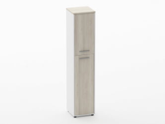 Шкаф 4 узкий закрытый Deka 10.19.14Пр Дуб Сантана светлый/Белый