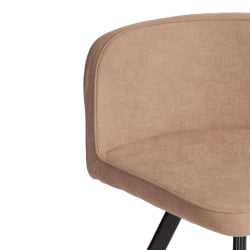 Комплект (стол, 4 стула) QUADRON (mod. PT14) Стол: МДФ/металл, стул: металл/шенилл, 100х100х73 см, 69х56х71 см, Beige (Бежевый) LY1701-4/черный