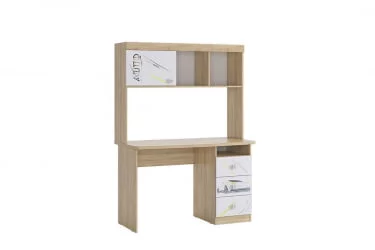 Письменный стол с полками и ящиками Форсаж MKF-05 Дуб сонома/белый