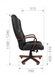 Офисное кресло CHAIRMAN 424ВД, натуральная кожа/экокожа, черный / 424WD,