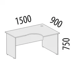Стол эргономичный правый Альфа 63.21 Дуб кобург