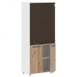 Шкаф комбинированный ЕДИС ЕХCС 85.2 Дуб Денвер светлый Мокко Белый / EDIS EHCS