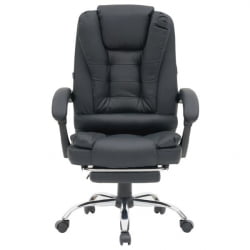 Кресло офисное с функцией вибромассажа CROMEX (КРОМЕКС) Chill MS-005 экокожа черное
