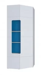 Детский угловой шкаф Палермо Юниор 08 Белый глянец Ясень шимо светлый Синий