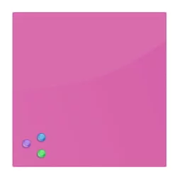 Доска магнитно-маркерная стеклянная BRAUBERG 45х45 см Розовая