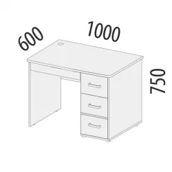 Стол компьютерный Эверест 500.26 Дуб Кронберг/Белый шпон