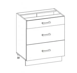 Стол с 3 ящиками (без столешницы) МЕТАБОКСЫ 10.66.2