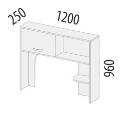 Надстройка Эверест 500.23 Дуб Кронберг/Белый шпон/Плаза Стоун