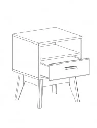 Тумба Калгари 04 Дуб натуральный светлый-белый матовый