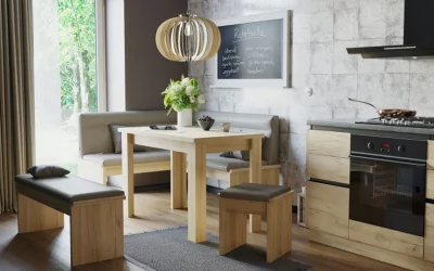 Скамья угловая правая Бавария ЛД 264.010.000 Дуб золотой Nitro Mink