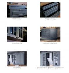 Кухонный гарнитур 3000 Мокка №01 Черный Дуб фактурный антрацит