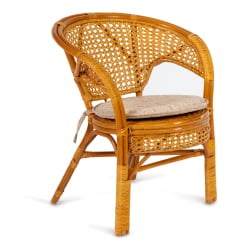 Комплект ПЕЛАНГИ 02/15 ( стол со стеклом + 4 кресла ) [без подушек] ротанг, кресло 65х65х77см, стол диаметр 64х61см, Хоней (мед) / PELANGI Honey