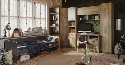 Набор детской мебели Пилигрим 01 Дуб каньон светлый/Серый