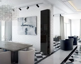 Поворотный шкаф в черном глянцевом стекле Драйв Шелф (левый) Венге