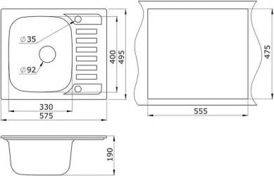 Кухонная мойка GRANULA 5801 Базальт